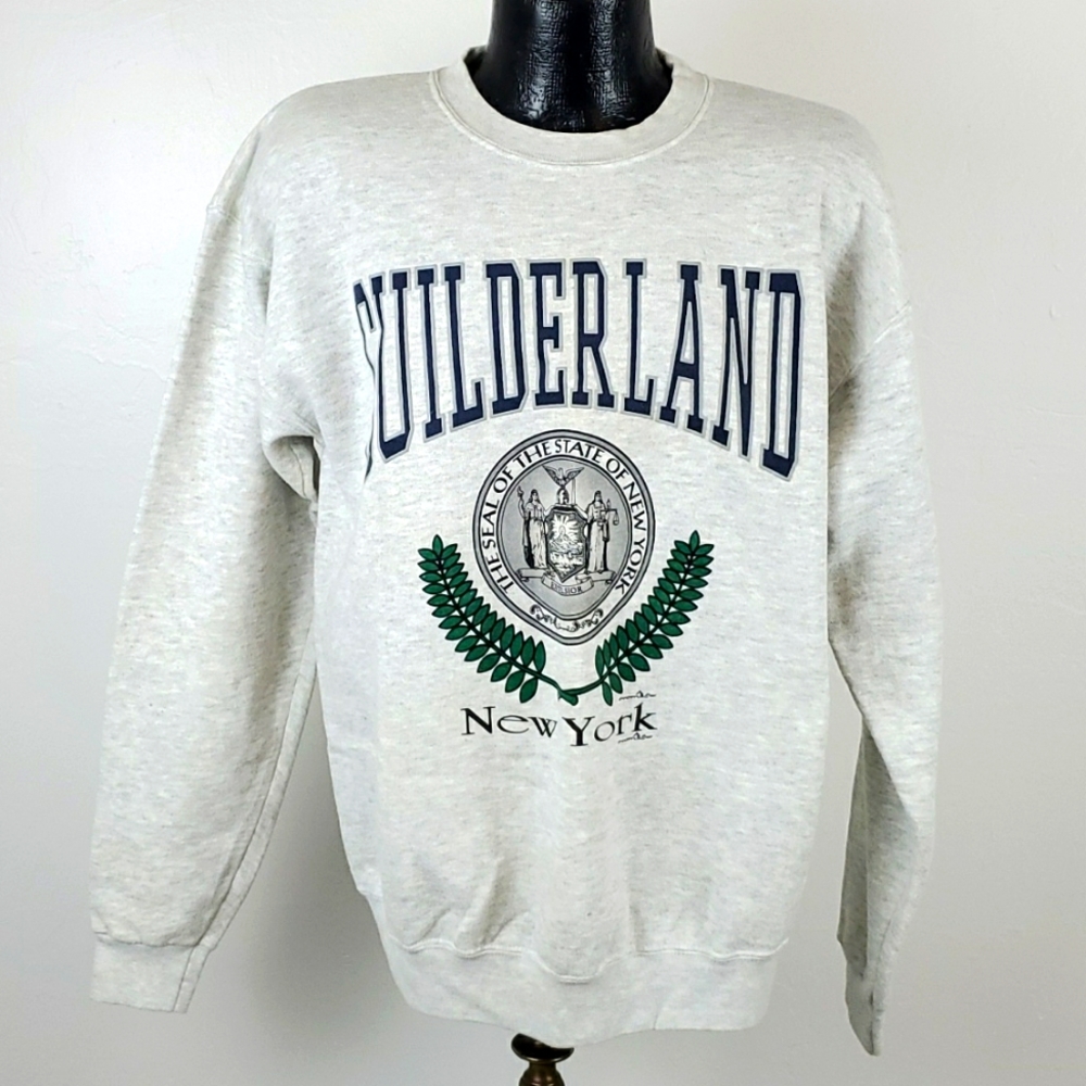 Vintage 1997 My town Women Size L sweatshirt Guilderland The Seal of the State